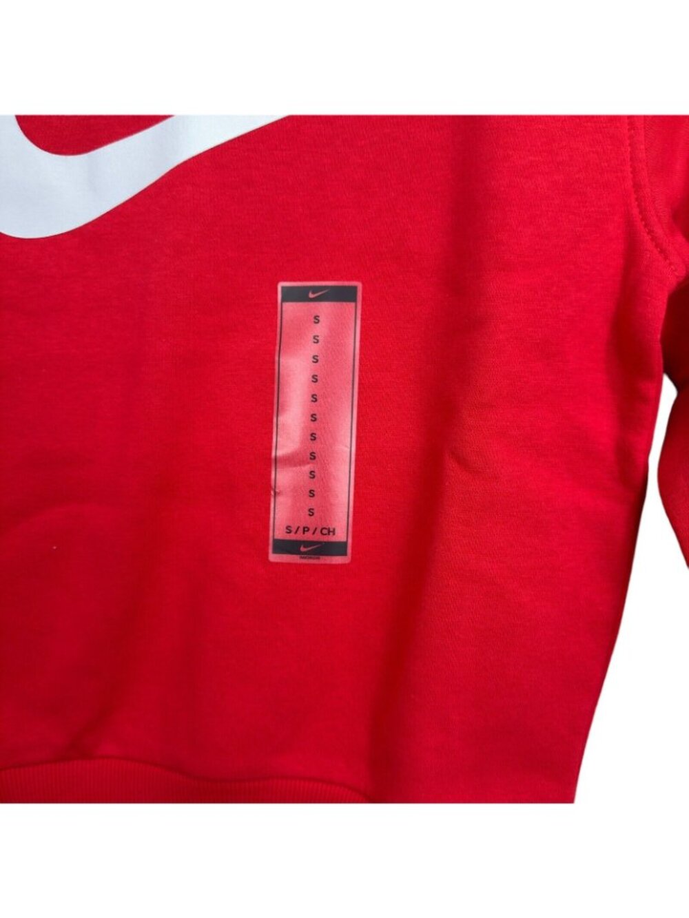 Nike Kids Small Red Sweatshirt Long Sleeve Logo Classic Standard Print -NEW - Picture 2 of 10